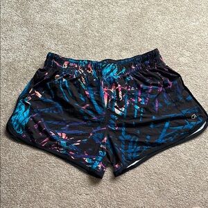 GAP Black and Blue Print 3 Inch Mid Rise Running Shorts